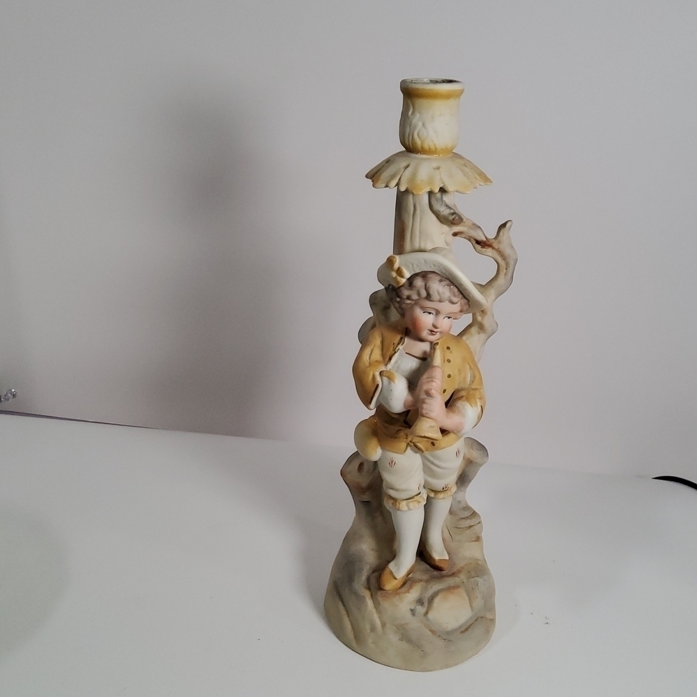 Hand Painted Vintage Bisque Lamp Base